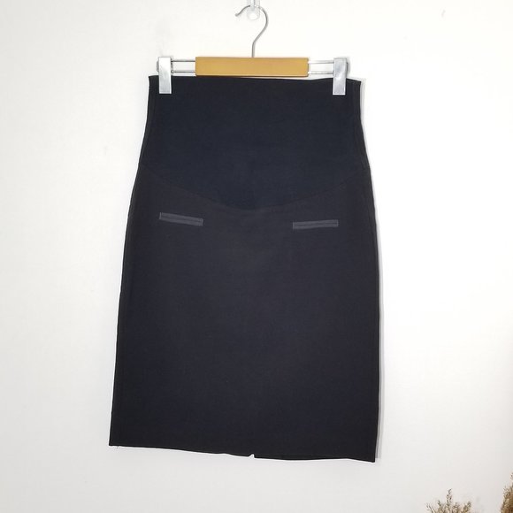 Thyme Maternity Cotton Blend Black Skirt Pregnancy Businesses Casual Size XS - Picture 1 of 7